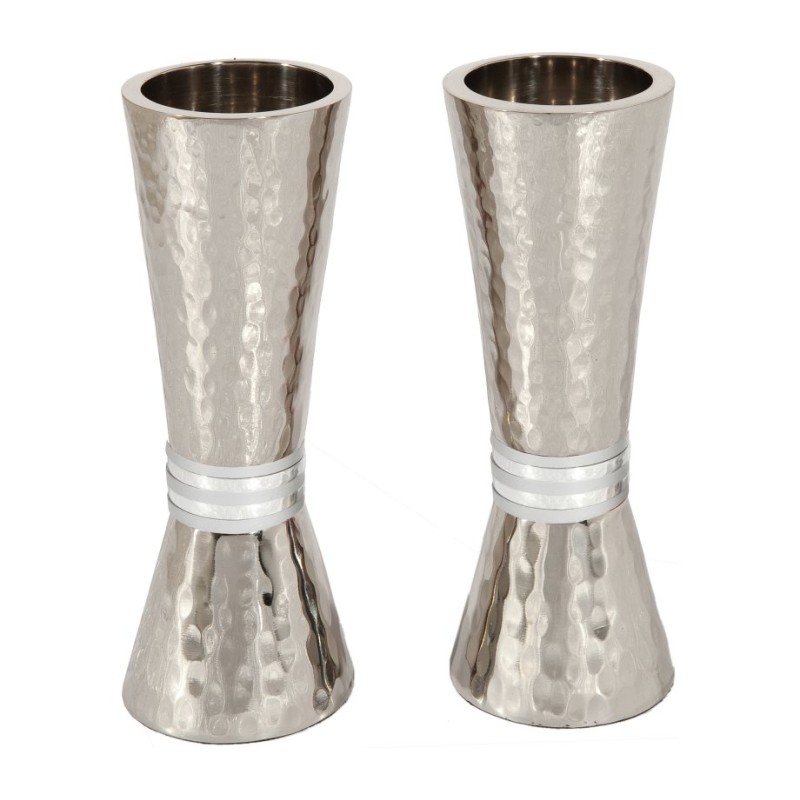 Yair Emanuel Hammered Nickel Cone Candlesticks Color... | Candlesticks
