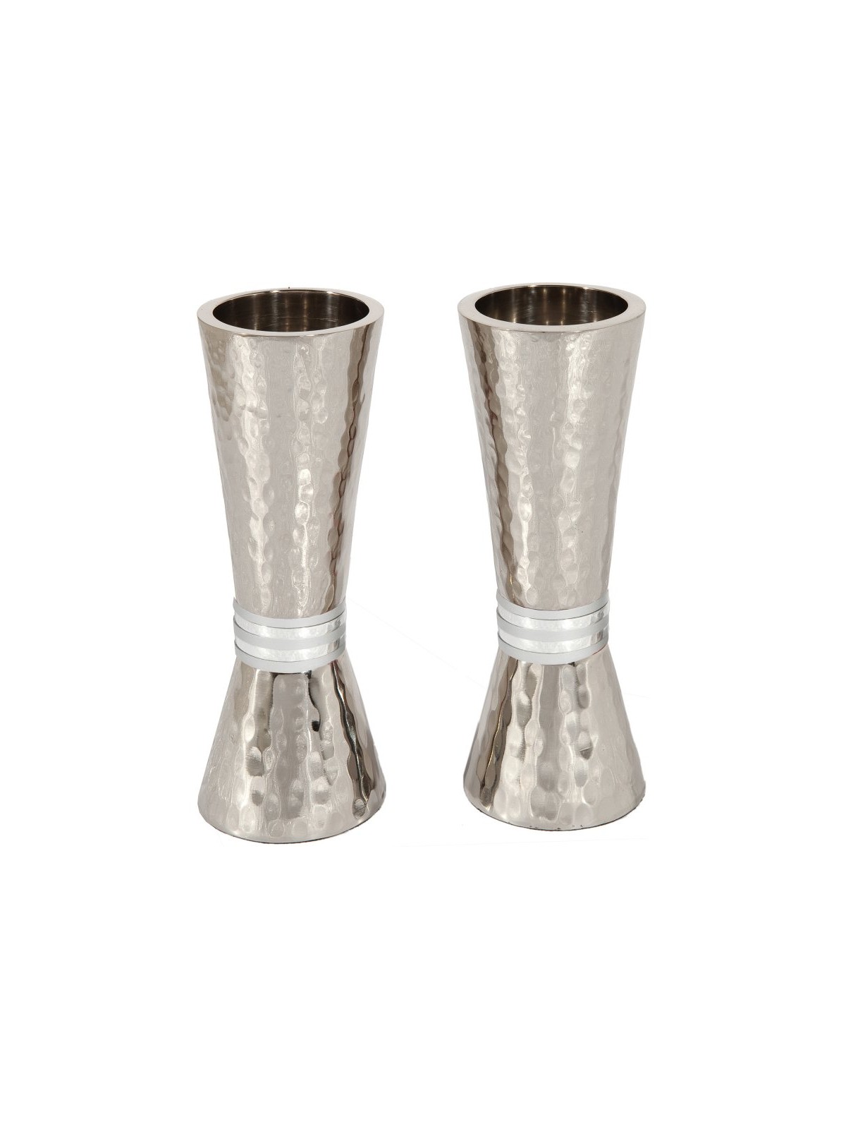 Yair Emanuel Hammered Nickel Cone Candlesticks Color... | Candlesticks