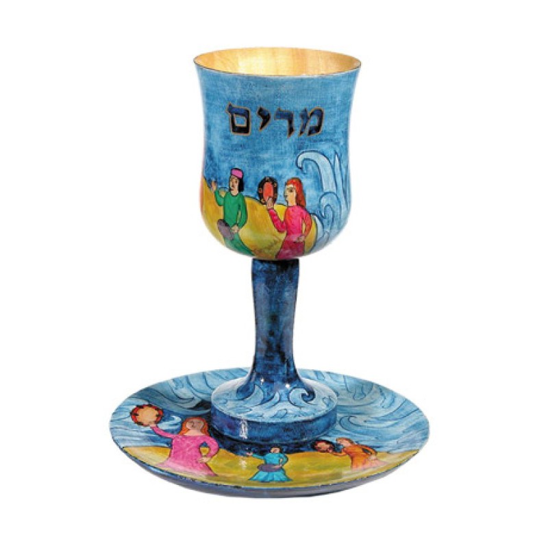 Yair Emanuel Hand Painted Wood Stem Cup P... | Jewish Gift from Israel