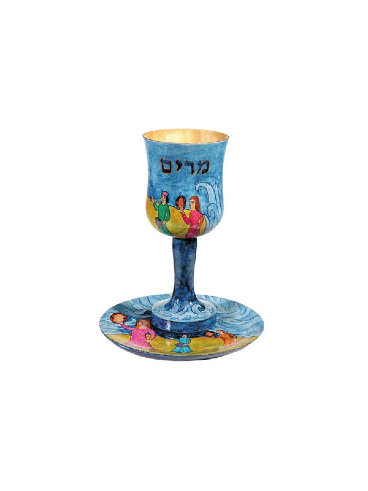 Yair Emanuel Hand Painted Wood Stem Cup P... | Jewish Gift from Israel
