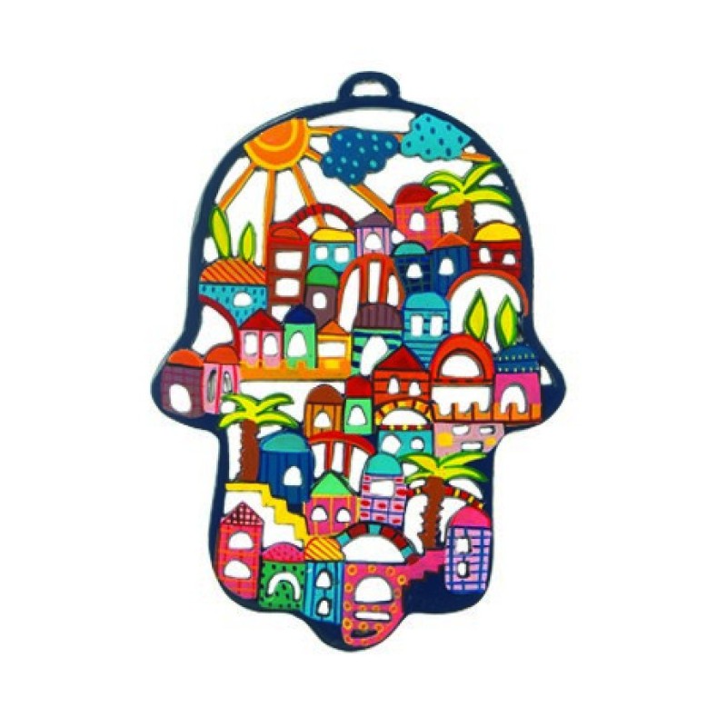 Yair Emanuel Large Laser Cut Hand Painted Wall ... | Hamsas by Emanuel