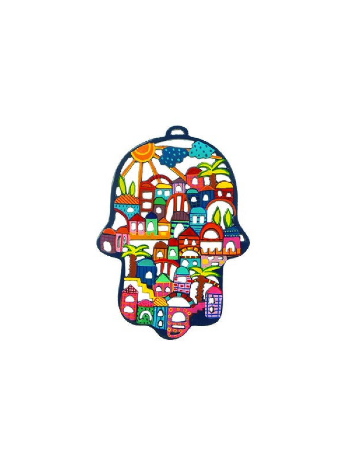 Yair Emanuel Large Laser Cut Hand Painted Wall ... | Hamsas by Emanuel