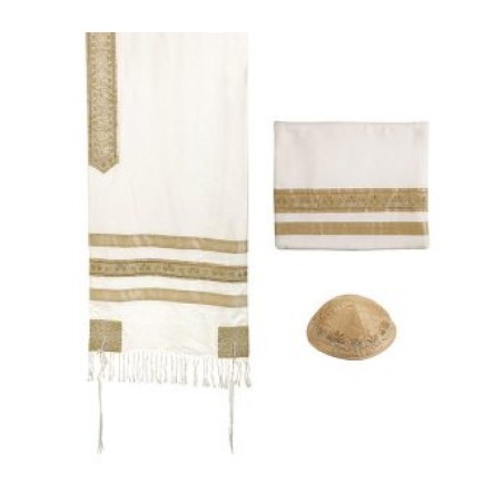 Yair Emanuel 3 Piece Tallit Set with Embr... | Jewish Gift from Israel