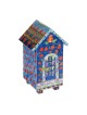 Yair Emanuel Blue House Shaped Wood Tzedakah Chari... | Tzedakah boxes