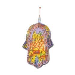 Yair Emanuel Glass Hamsa Wall Decoration  Hand ... | Hamsas by Emanuel