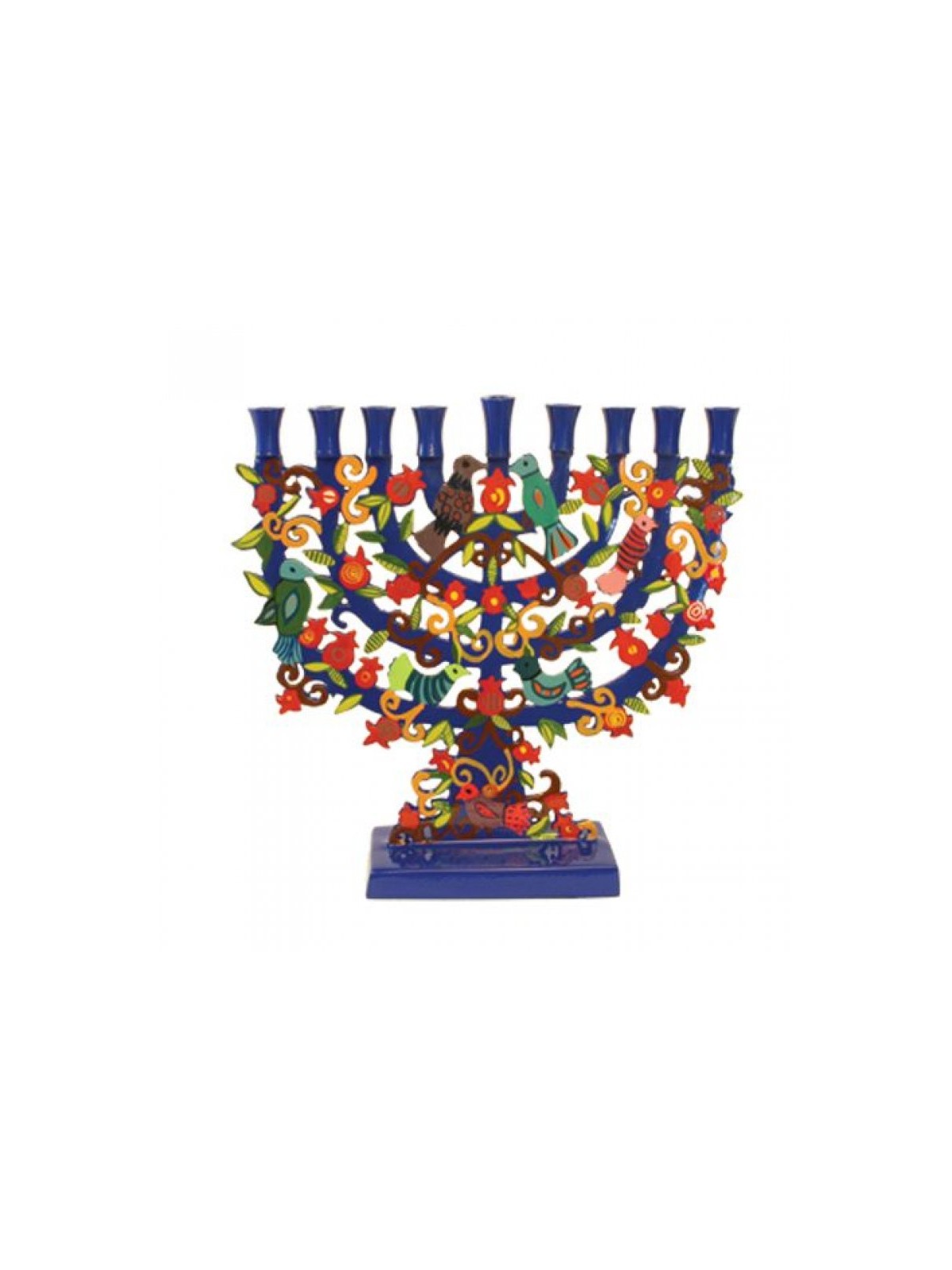 Yair Emanuel Laser Cut Menorah Hand painted B... | Hanukkah by Emanuel