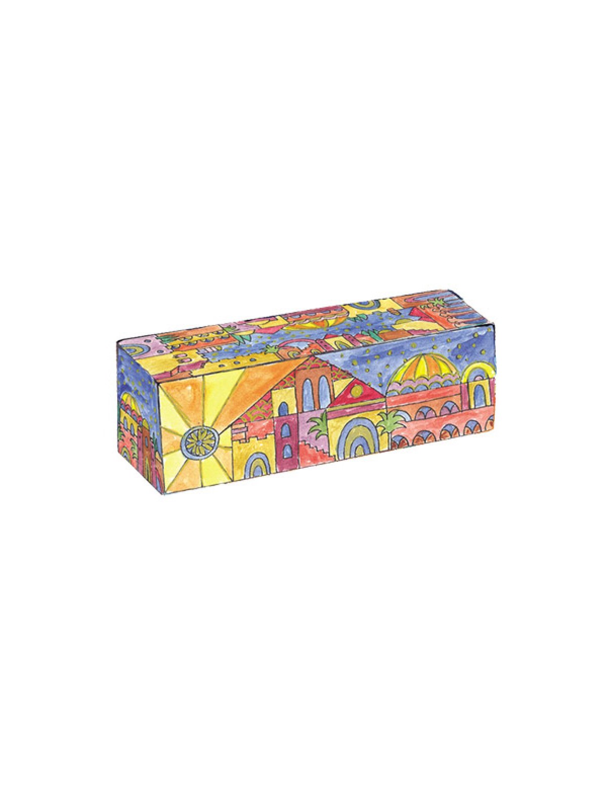 Yair Emanuel Hand Painted Compact Wood Hanukkah ... | Hanukkah Menorah