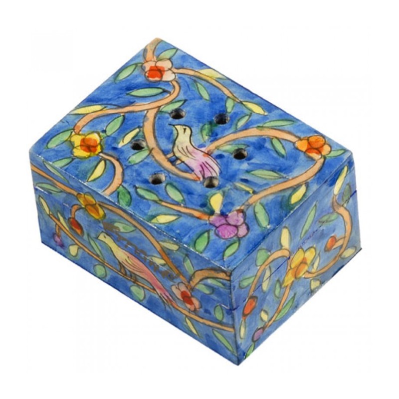 Yair Emanuel Hand Painted Wood Spice Box with Clove... | Havdalah Sets