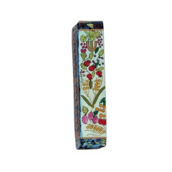 Yair Emanuel Small Hand Painted Wood Mezuzah ... | Mezuzahs by Emanuel
