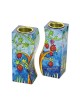 Yair Emanuel Hand Painted Wood Fitted Can... | Candlesticks by Emanuel