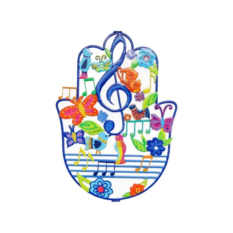 Yair Emanuel Hand Painted Large Hamsa Wall Deco... | Hamsas by Emanuel