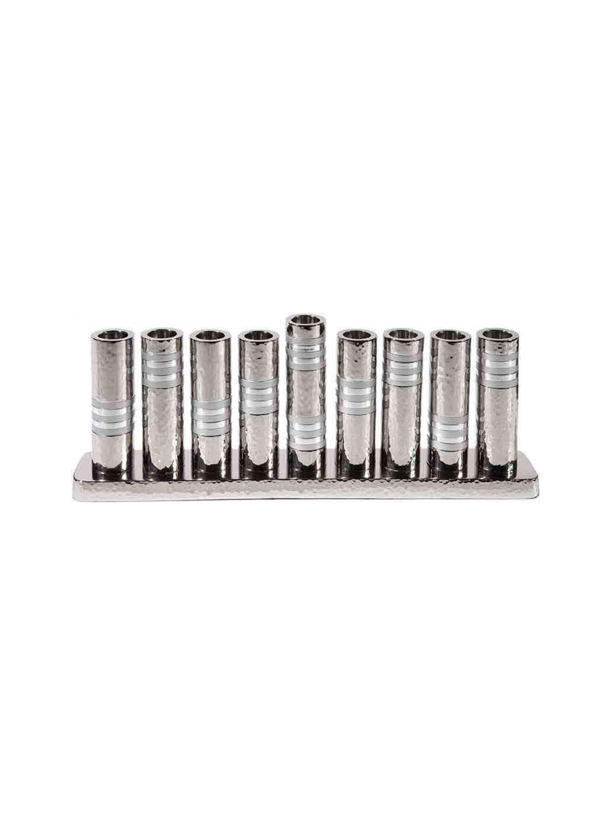 Menorah de Hanoukka en nickel martelé Yair Emanuel... | Hanoukka Menorah