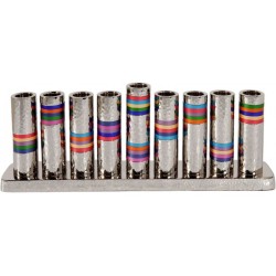 Yair Emanuel Hammered Nickel Hanukkah Menorah De... | Hanukkah Menorah