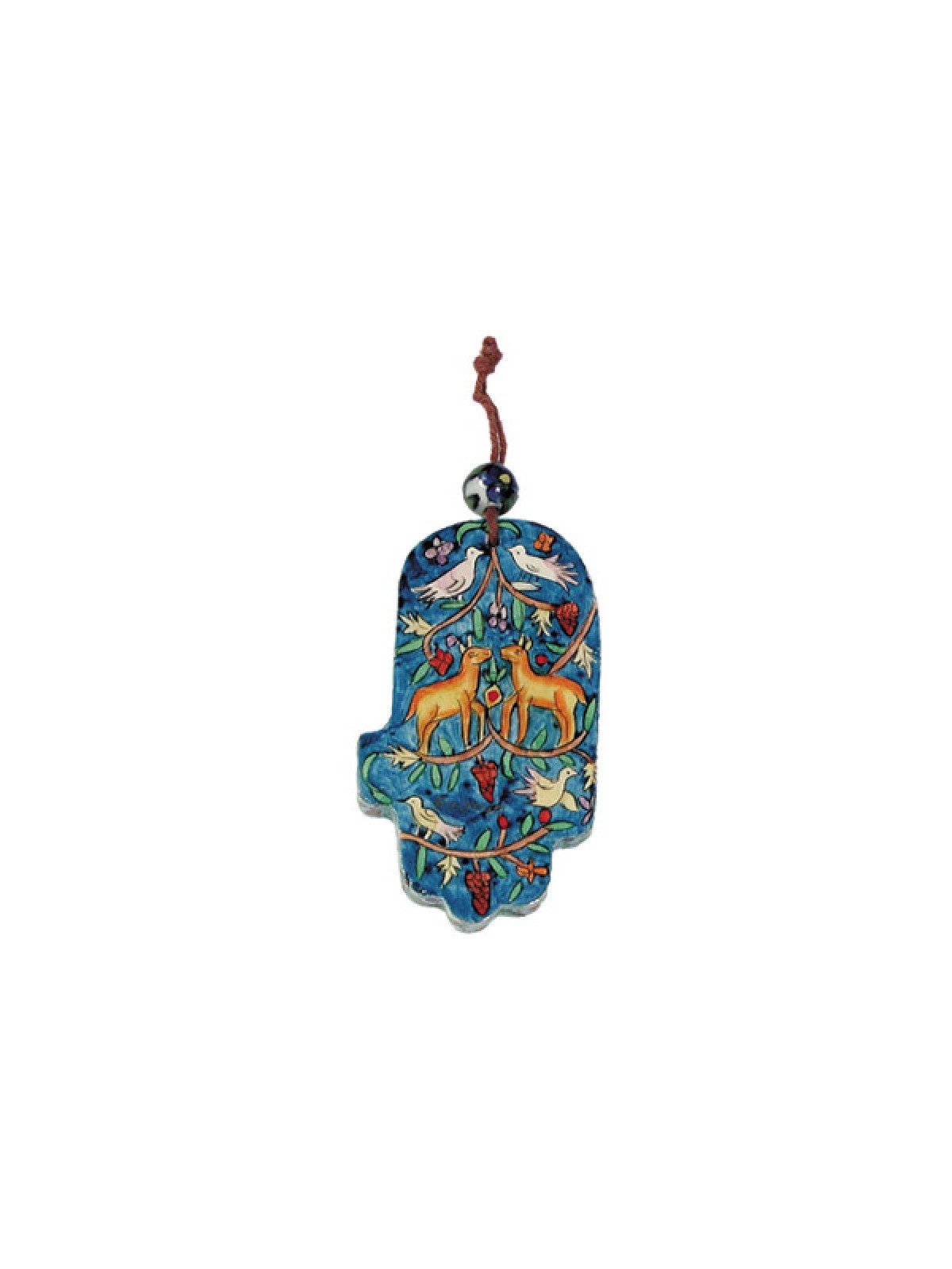Yair Emanuel Small Handpainted Wood Wall Hamsa ... | Hamsas by Emanuel