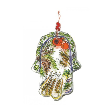Yair Emanuel Glass Hamsa Wall Decoration Hand P... | Hamsas by Emanuel