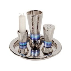 Havdalah en forme de cône en aluminium martelé Yair Emanuel... | Ensembles de Havdalah