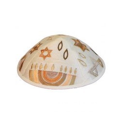 Yair Emanuel Kippah Embroidered Hanukkiah ... | Hanukkah Music & Gifts