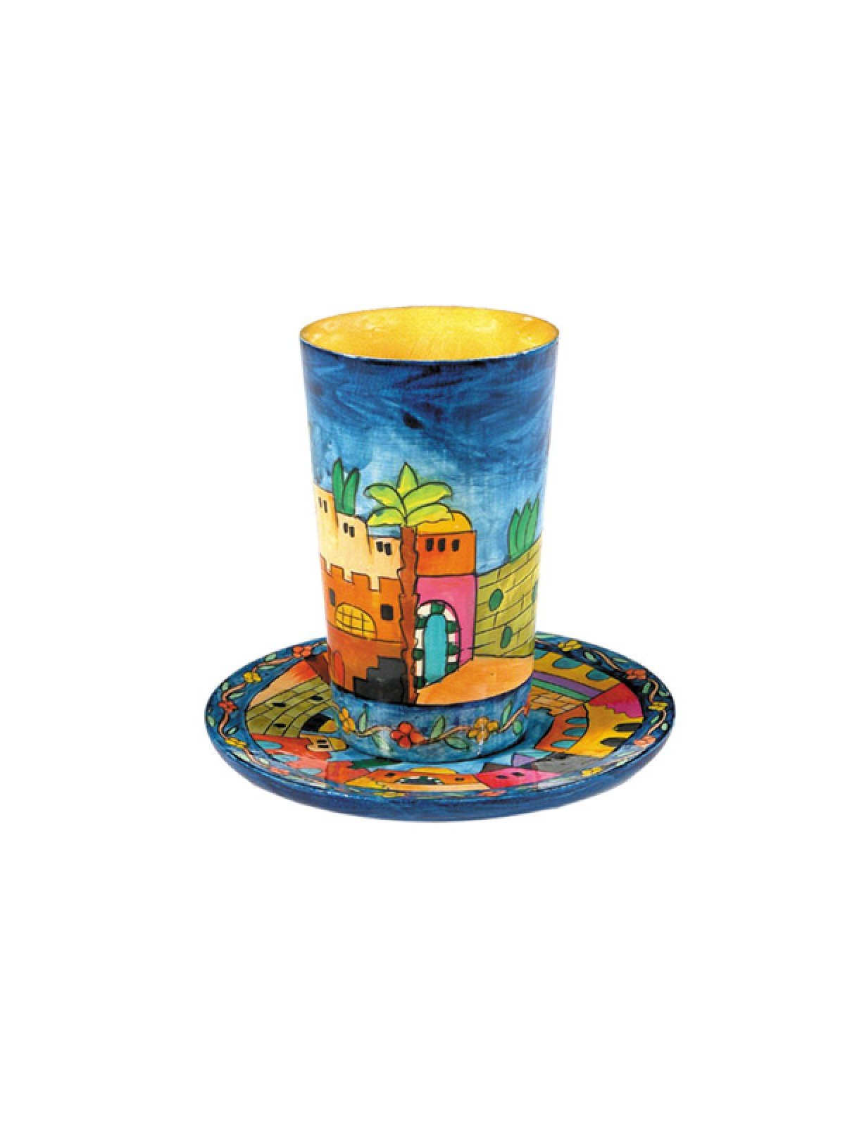 Yair Emanuel Hand Painted Wood Kiddush Cu... | Kiddush Cups by Emanuel