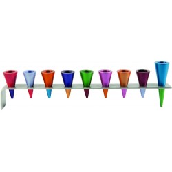 Yair Emanuel Anodized Aluminum Cones Hanukkah Me... | Hanukkah Menorah