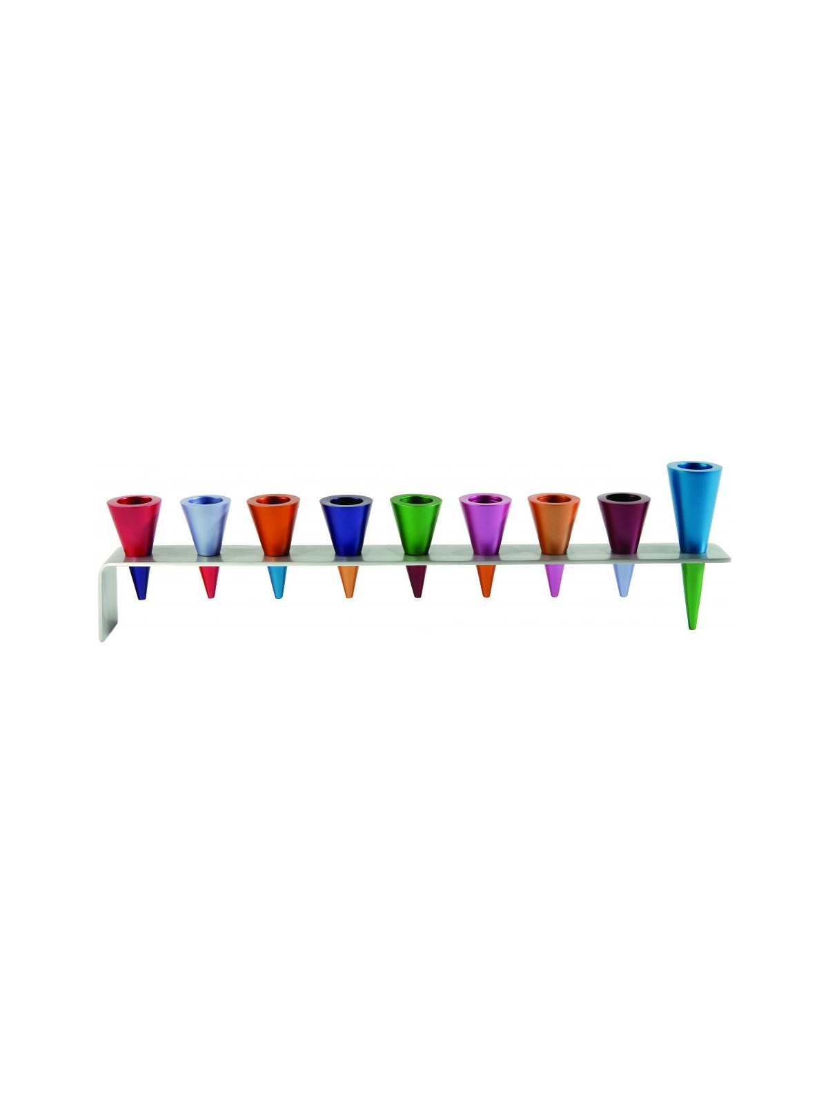 Yair Emanuel Anodized Aluminum Cones Hanukkah Me... | Hanukkah Menorah