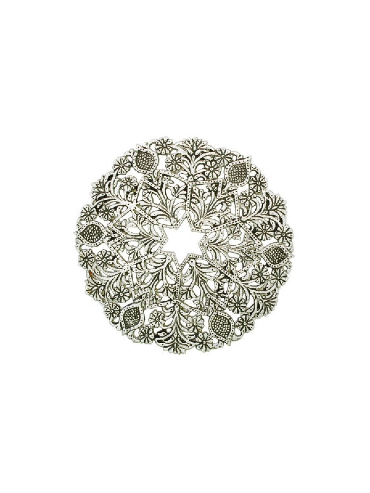 Yair Emanuel Circular Trivet with Floral an... | Gift Ideas by Emanuel