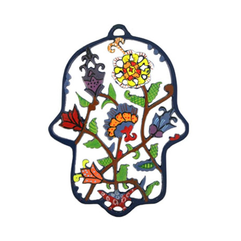 Yair Emanuel Hand Painted Colorful Laser Cut Wa... | Hamsas by Emanuel