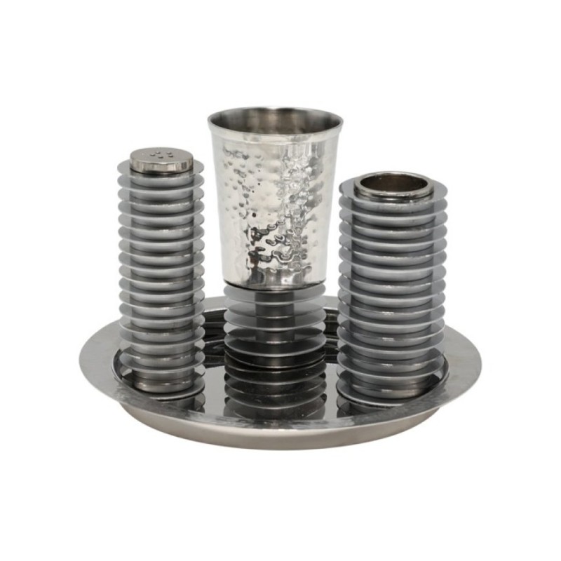 Yair Emanuel Contemporary 4 Piece Havdalah Set Stac... | Havdalah Sets