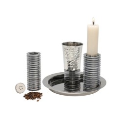 Yair Emanuel Contemporary 4 Piece Havdalah Set Stac... | Havdalah Sets