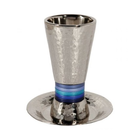 Yair Emanuel Hammered Nickel Cone Kiddush... | Kiddush Cups by Emanuel