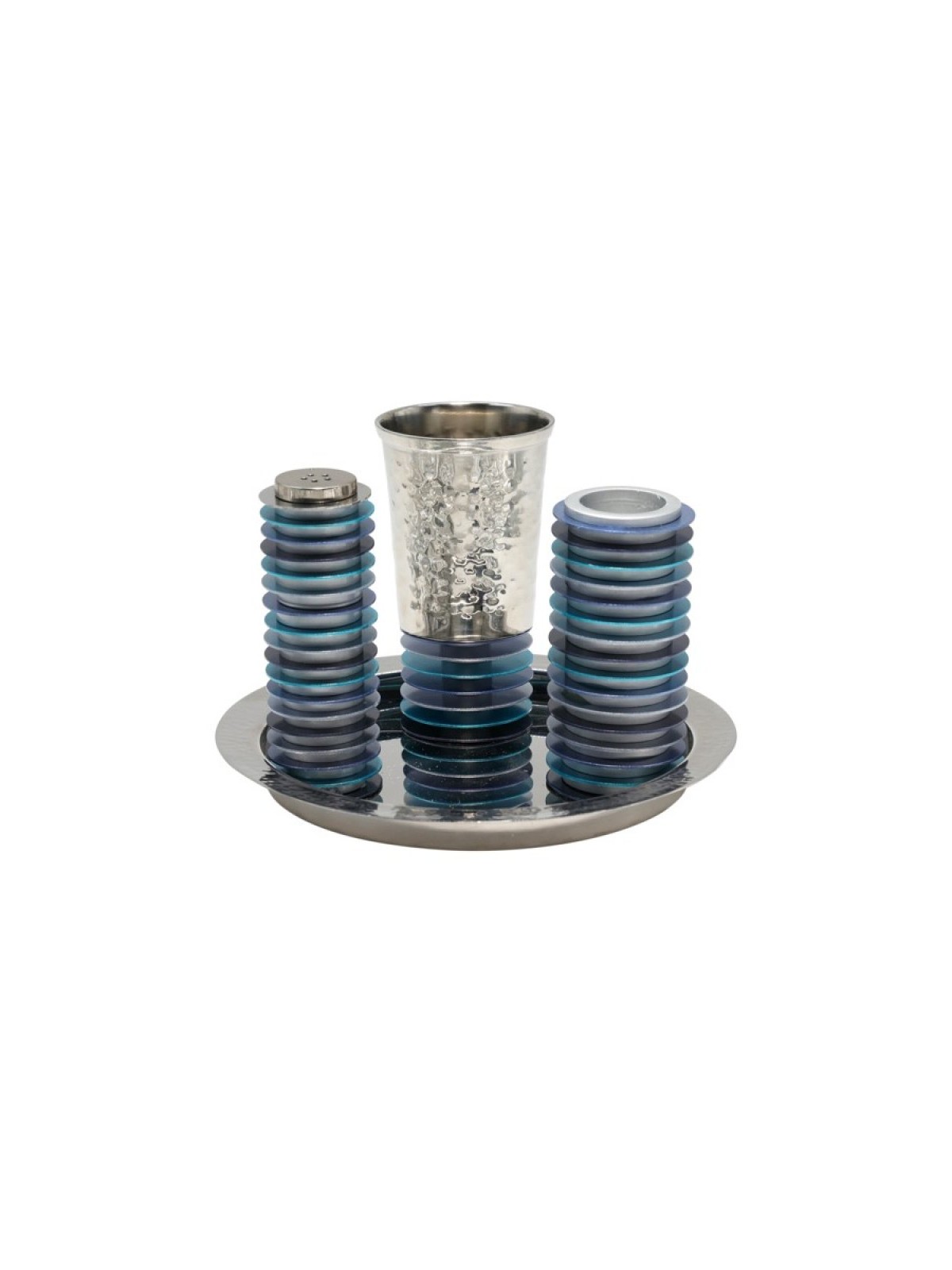 Yair Emanuel Contemporary 4 Piece Havdalah Set Stac... | Havdalah Sets