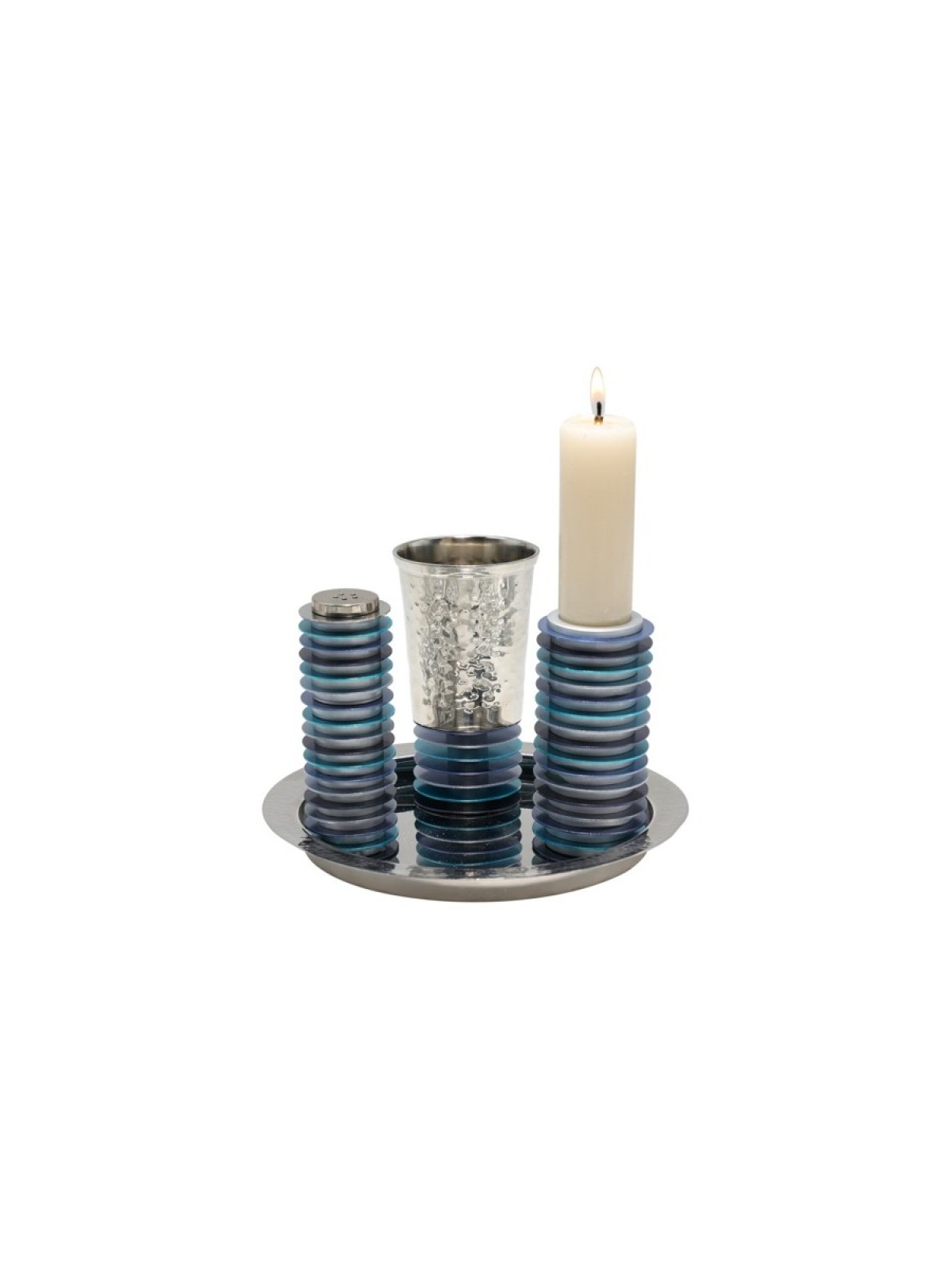 Yair Emanuel Contemporary 4 Piece Havdalah Set Stac... | Havdalah Sets