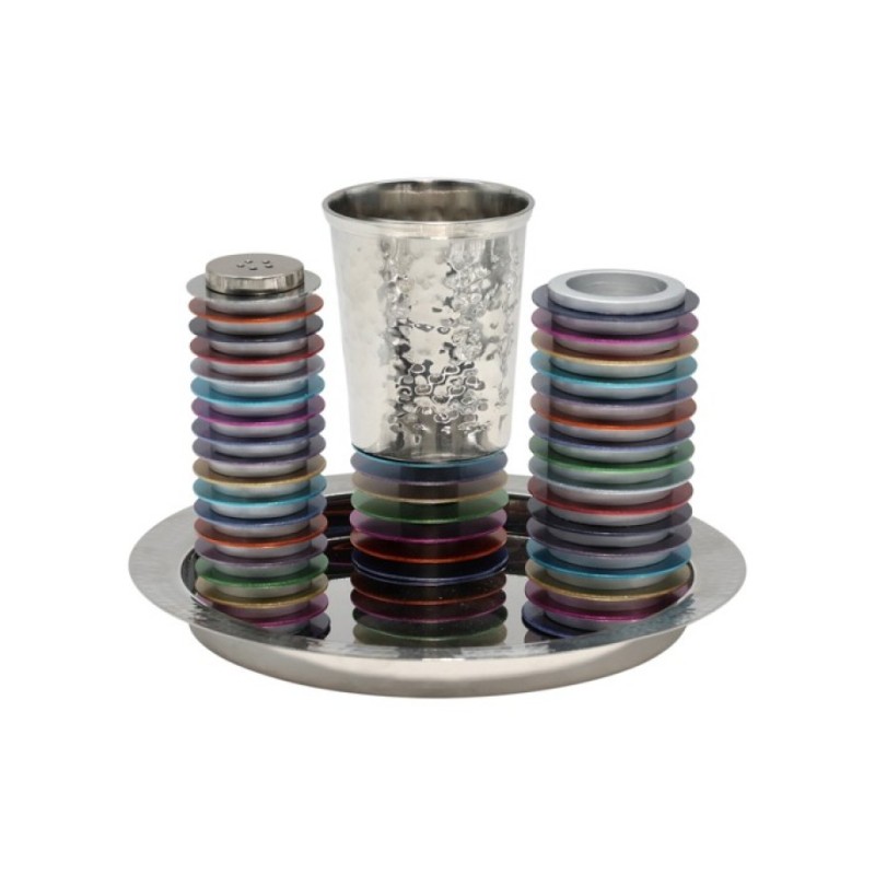 Yair Emanuel Contemporary 4 Piece Havdalah Set Stac... | Havdalah Sets