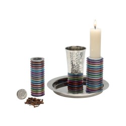 Yair Emanuel Contemporary 4 Piece Havdalah Set Stac... | Havdalah Sets