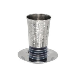 Yair Emanuel Kiddush Cup Set Hammered wit... | Kiddush Cups by Emanuel