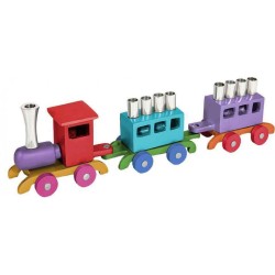 Yair Emanuel Anodized Aluminum Childs Train Hanu... | Hanukkah Menorah