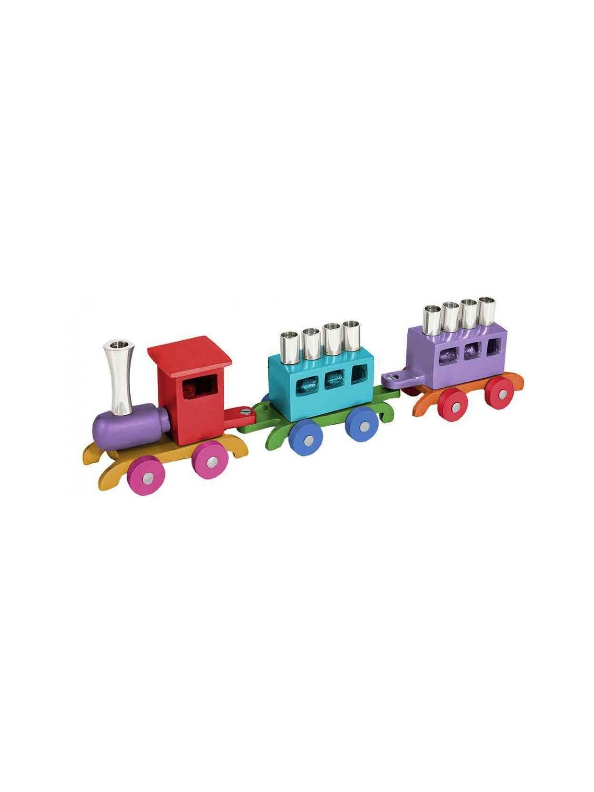Yair Emanuel Anodized Aluminum Childs Train Hanu... | Hanukkah Menorah