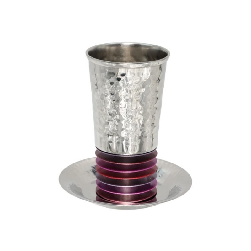 Yair Emanuel Kiddush Cup Set Hammered wit... | Kiddush Cups by Emanuel