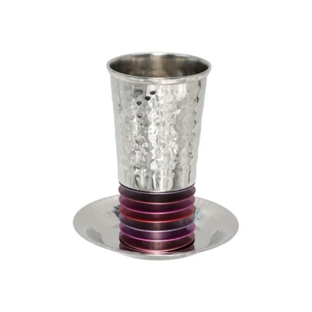 Yair Emanuel Kiddush Cup Set Hammered wit... | Kiddush Cups by Emanuel