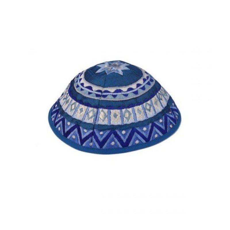 Yair Emanuel Kippah Embroidered Geometri... | Kippot & Hats by Emanuel
