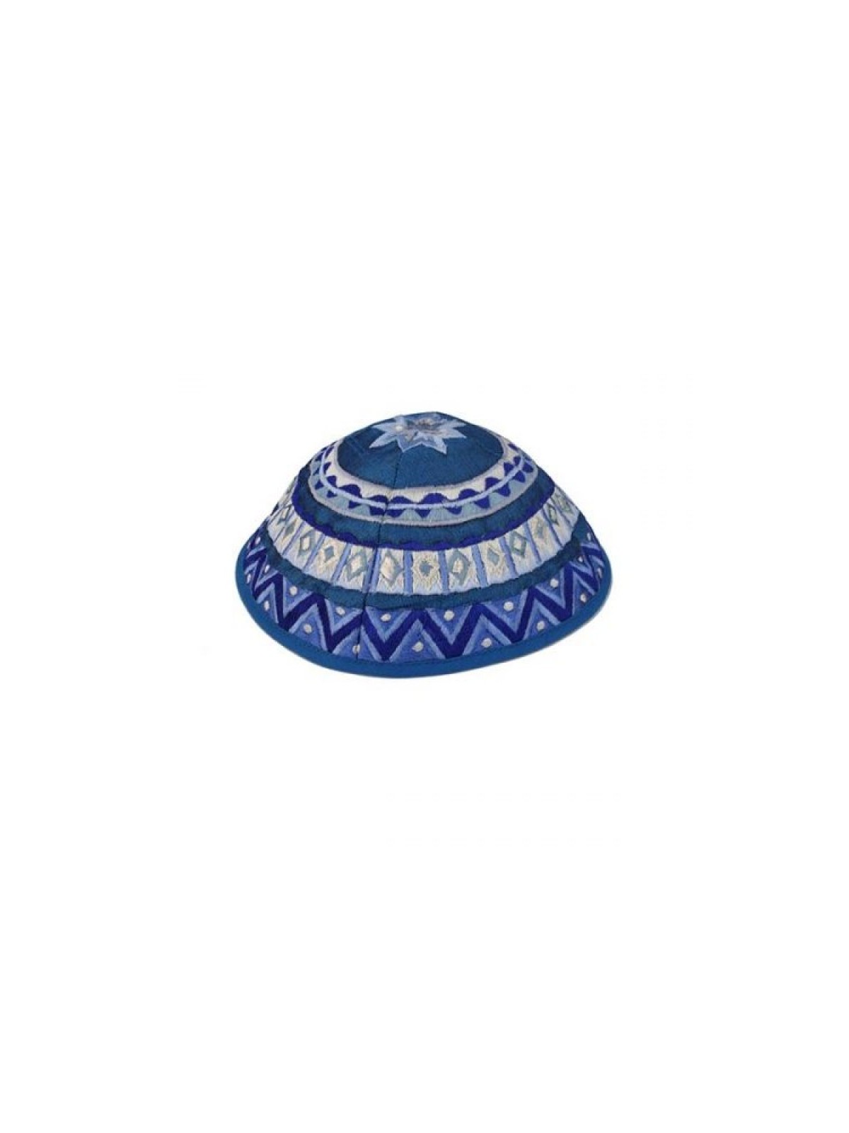 Yair Emanuel Kippah Embroidered Geometri... | Kippot & Hats by Emanuel