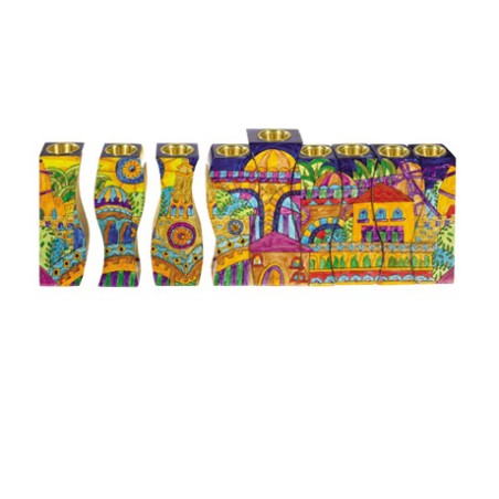 Yair Emanuel Hand Painted Wood Puzzle Hanukkah M... | Hanukkah Menorah