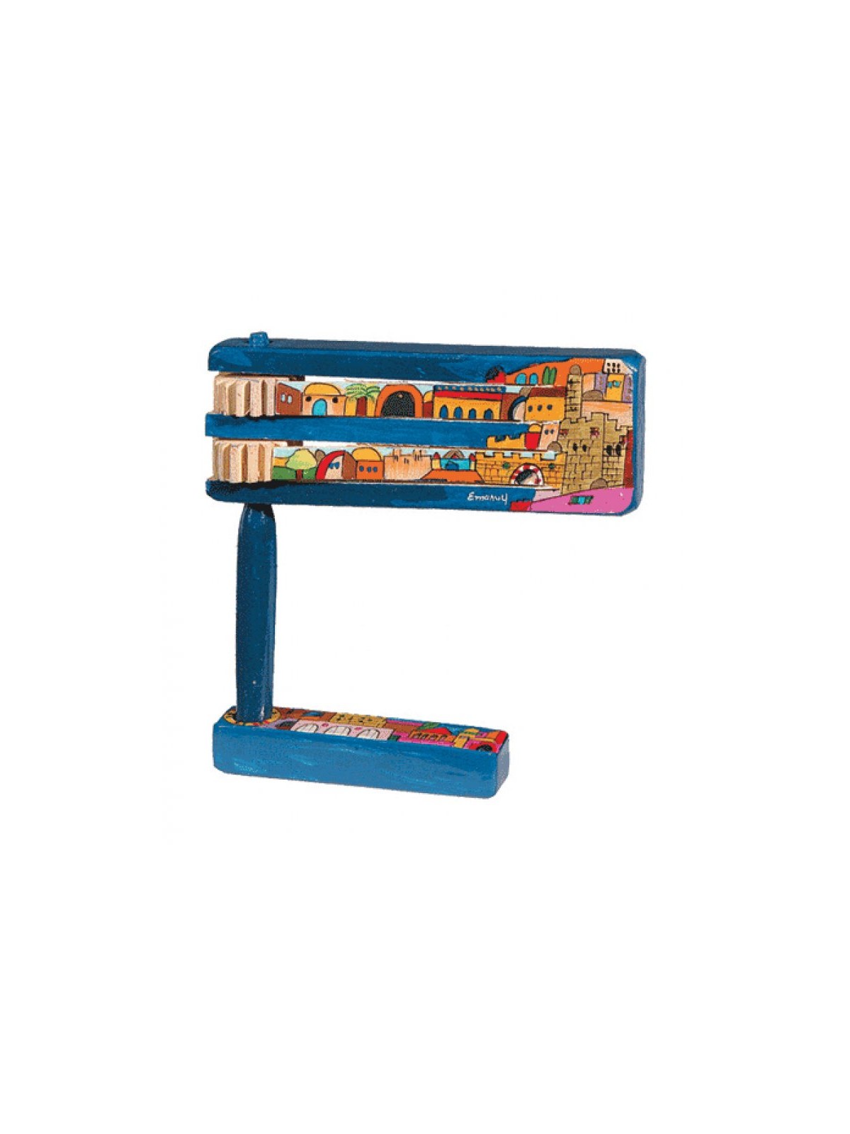 Yair Emanuel Hand Painted Wood Purim Grogger Jerusalem S... | Groggers