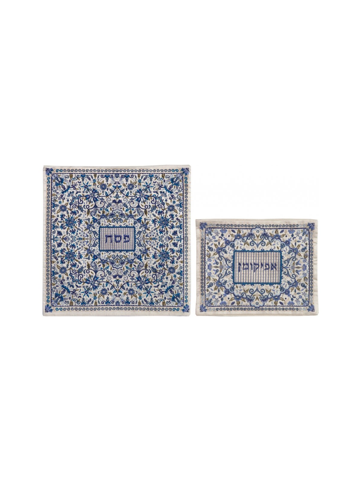Yair Emanuel Embroidered Floral Matzah A... | Matzah & Afikoman Covers