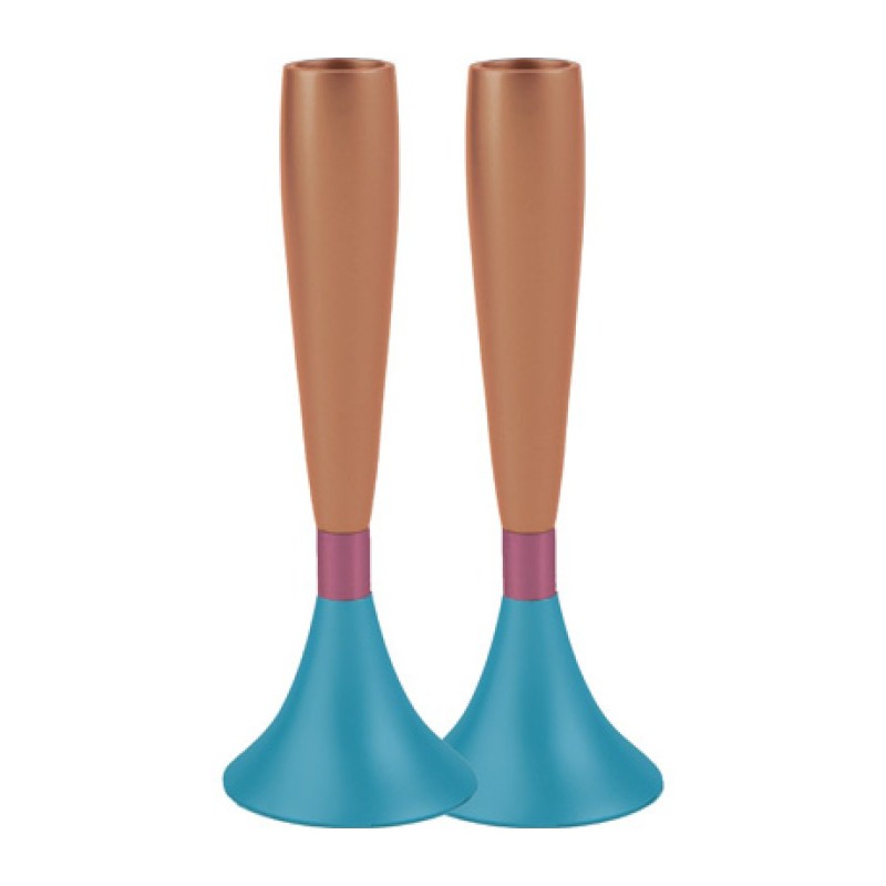 Yair Emanuel Anodized Aluminum Slender Candlesticks ... | Candlesticks