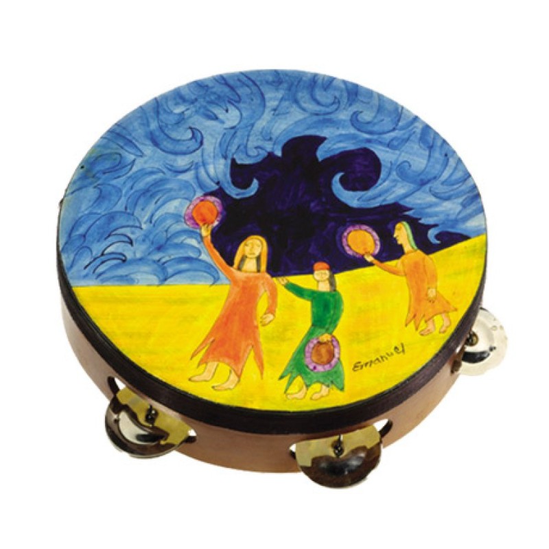 Yair Emanuel Hand Painted Leather Tambourin... | Gift Ideas by Emanuel