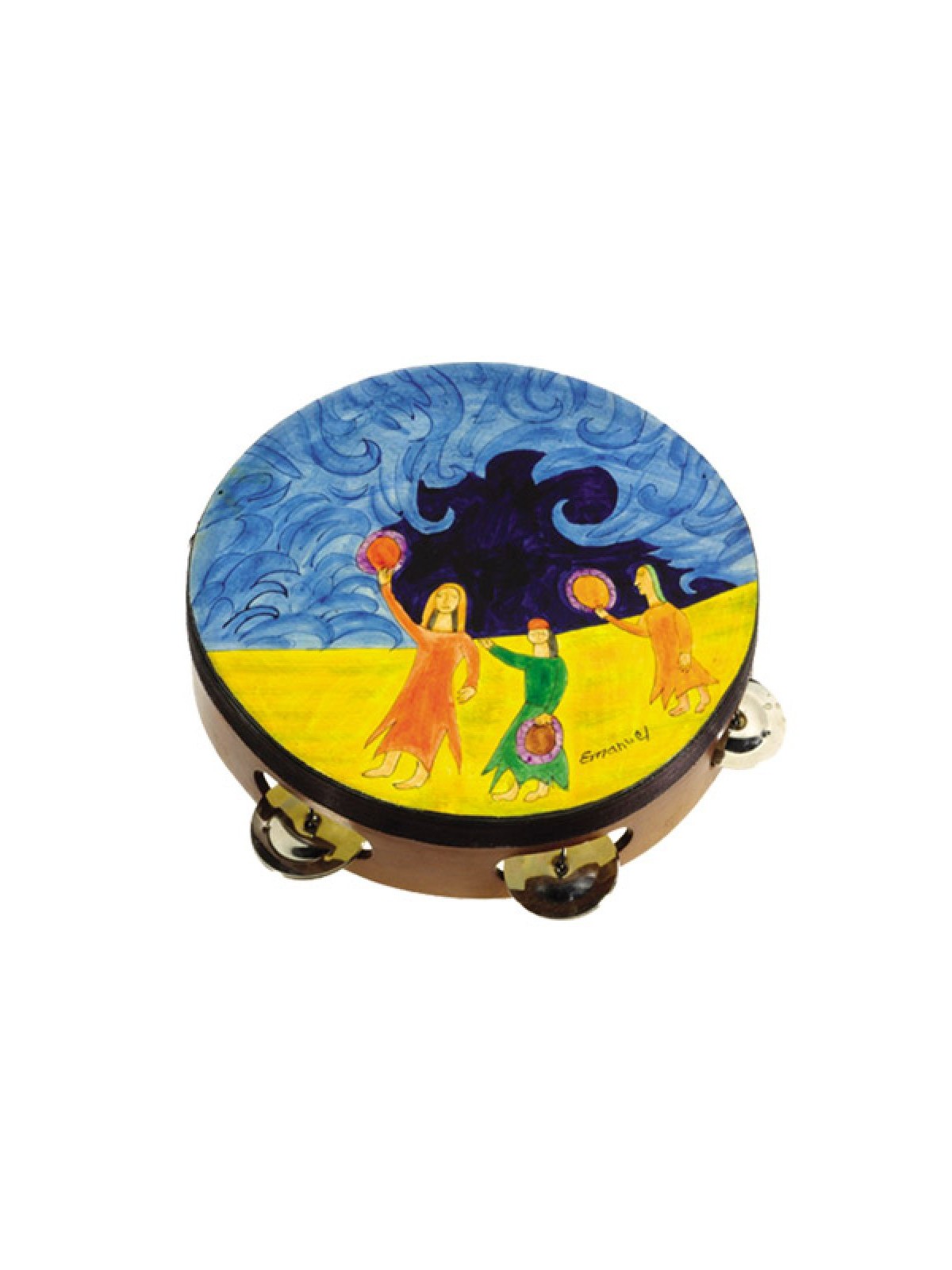 Yair Emanuel Hand Painted Leather Tambourin... | Gift Ideas by Emanuel