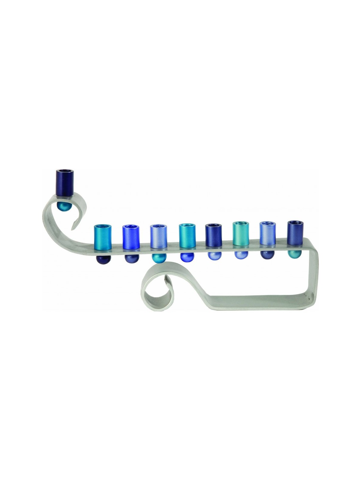Yair Emanuel Curling Curves Anodized Aluminum Ha... | Hanukkah Menorah