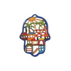 Yair Emanuel Hand Painted Colorful Laser Cut Wa... | Hamsas by Emanuel