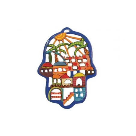 Yair Emanuel Hand Painted Colorful Laser Cut Wa... | Hamsas by Emanuel