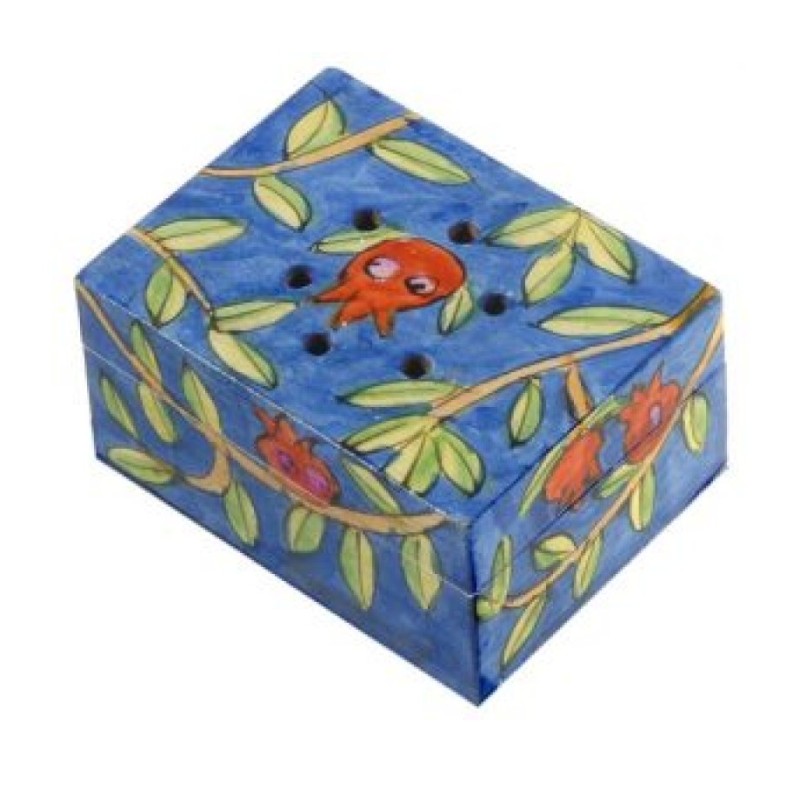 Yair Emanuel Hand Painted Wood Spice Box with Clove... | Havdalah Sets